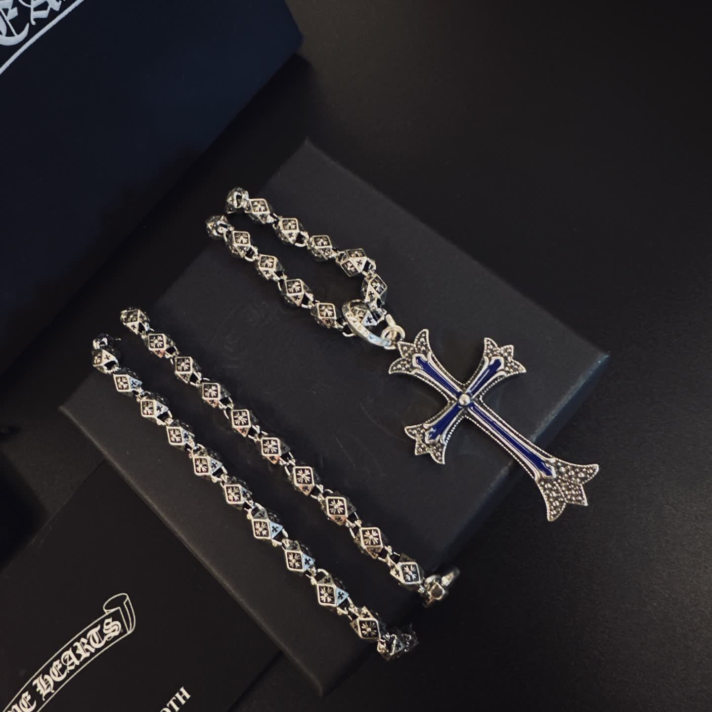 Chrome Hearts The Hearts Truth Silver Cross Necklace Chrome Hearts The Hearts Truth Silver Cross Necklace